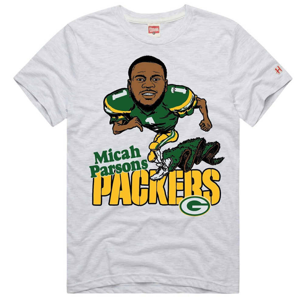 Micah Parsons Green Bay Packers Homage Unisex Caricature Player Graphic Tri-Blend T-Shirt - Ash outlet