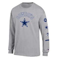 Dallas Cowboys Champion Seal Long Sleeve T-Shirt - Heather Gray online