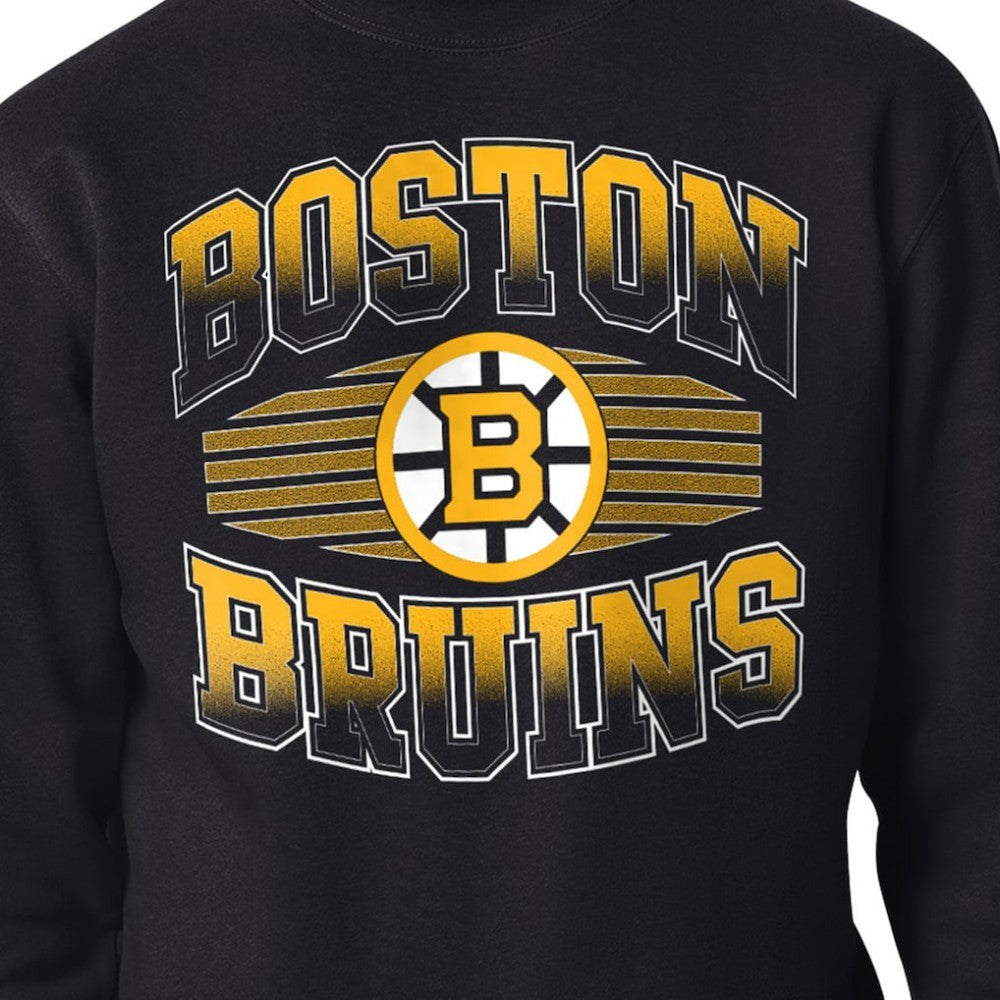 Boston Bruins Starter Team Grit Graphic Fleece Pullover Sweatshirt Black