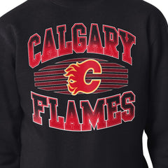 Calgary Flames Starter Team Grit Graphic Fleece Pullover Sweatshirt Black