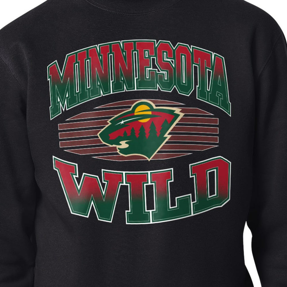 Minnesota Wild Starter Team Grit Graphic Fleece Pullover Sweatshirt Black