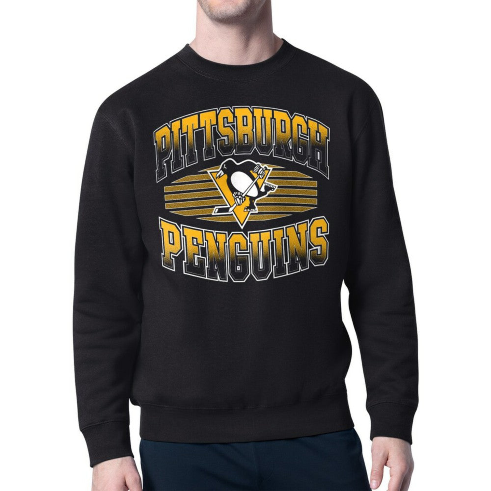 Pittsburgh Penguins Starter Team Grit Graphic Fleece Pullover Sweatshirt Black