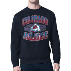 Colorado Avalanche Starter Team Grit Graphic Fleece Pullover Sweatshirt Navy