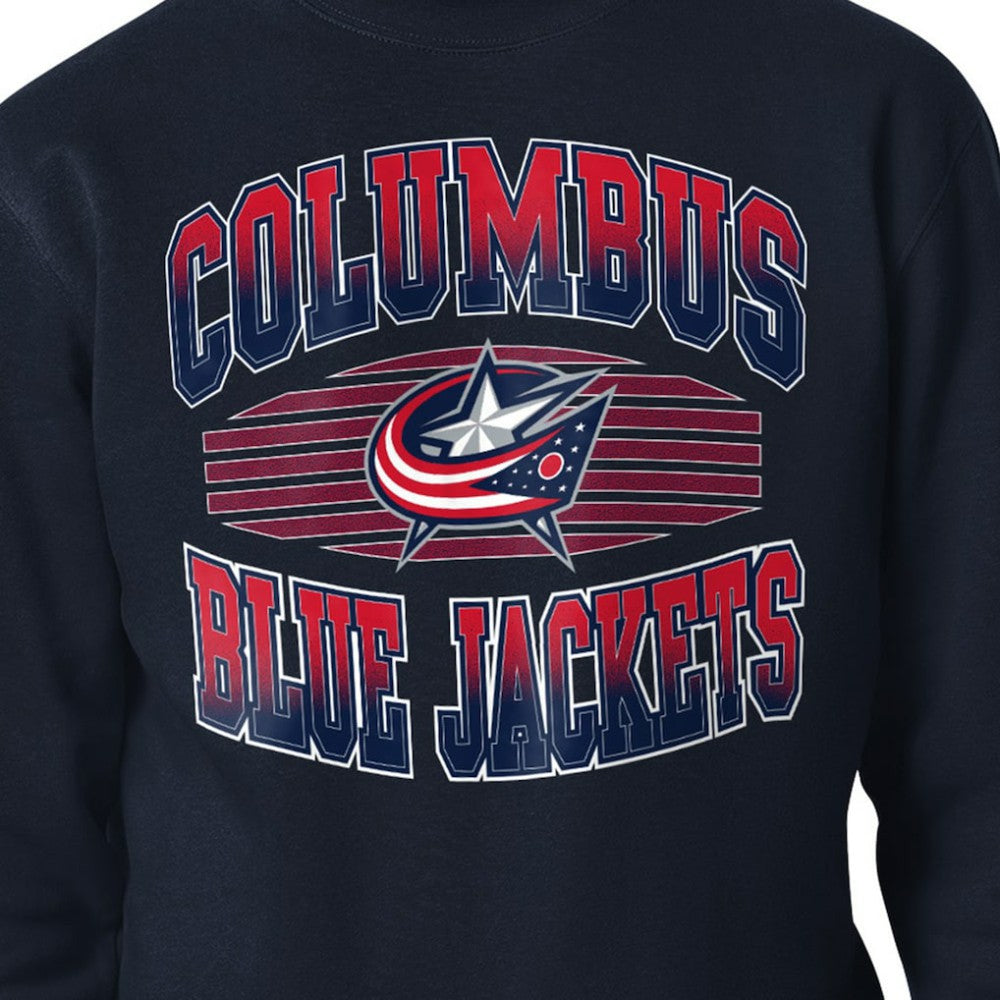 Columbus Blue Jackets Starter Team Grit Graphic Fleece Pullover Sweatshirt Navy