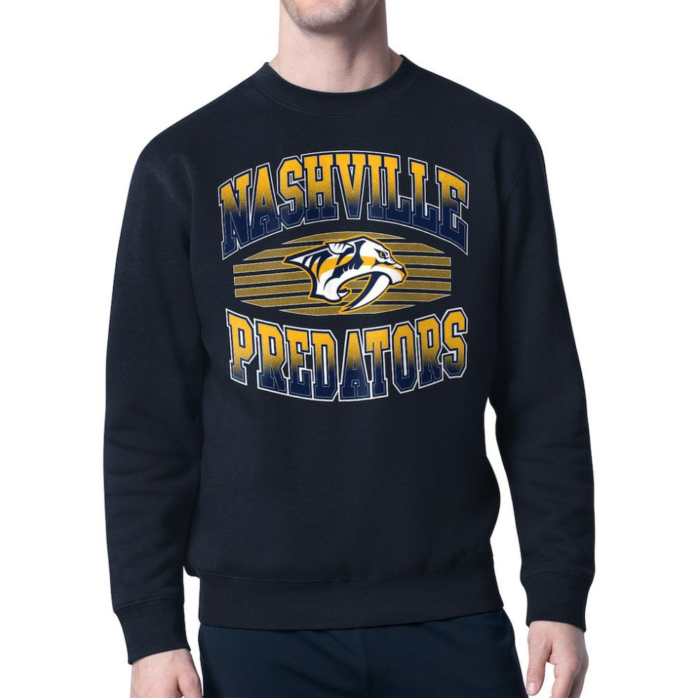 Nashville Predators Starter Team Grit Graphic Fleece Pullover Sweatshirt Navy