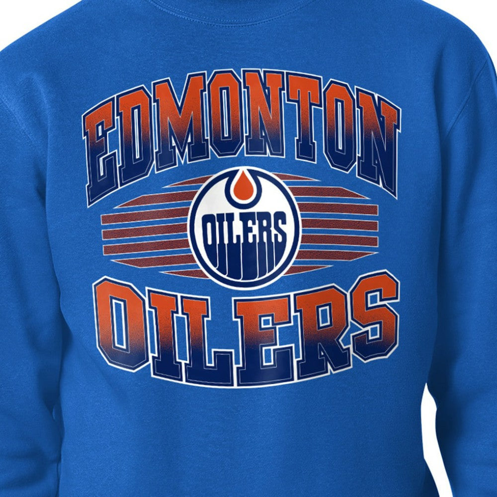 Edmonton Oilers Starter Team Grit Graphic Fleece Pullover Sweatshirt Royal