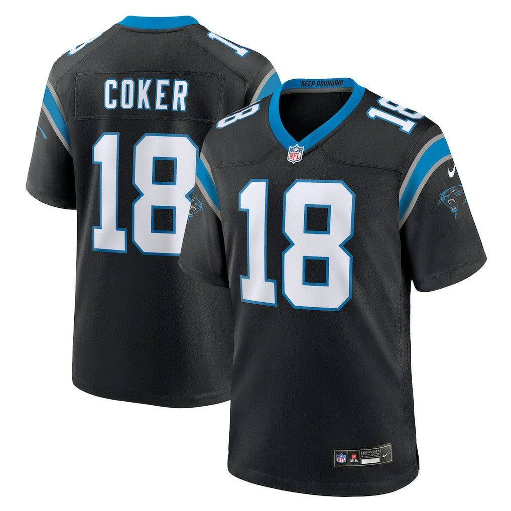Jalen Coker Carolina Panthers Team Game Jersey - Black | Nike outlet