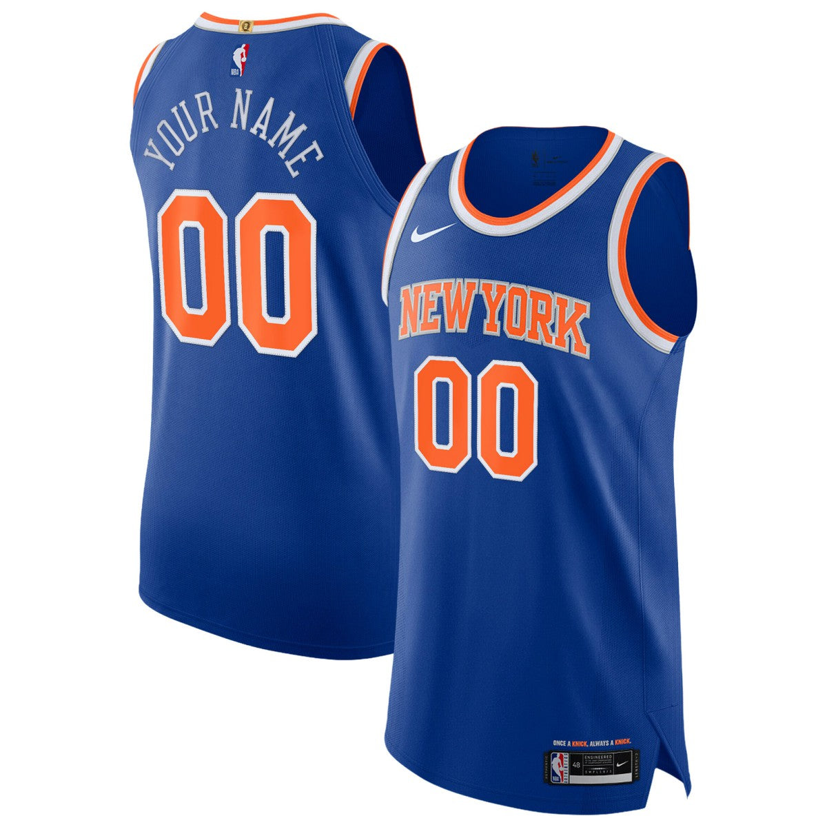 New York Knicks Authentic Custom Jersey - Icon Edition - Blue | Nike outlet