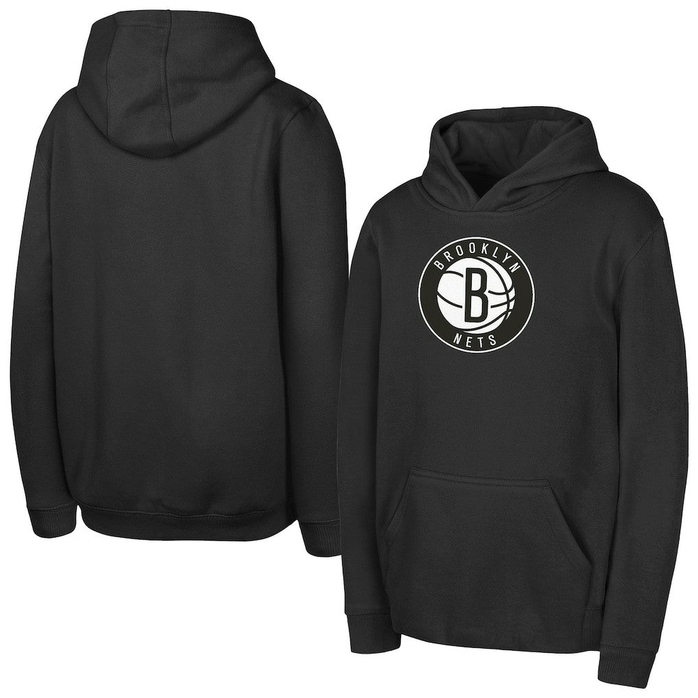 Brooklyn Nets Outerstuff Youth Logo Fleece Hoodie - Black on sale