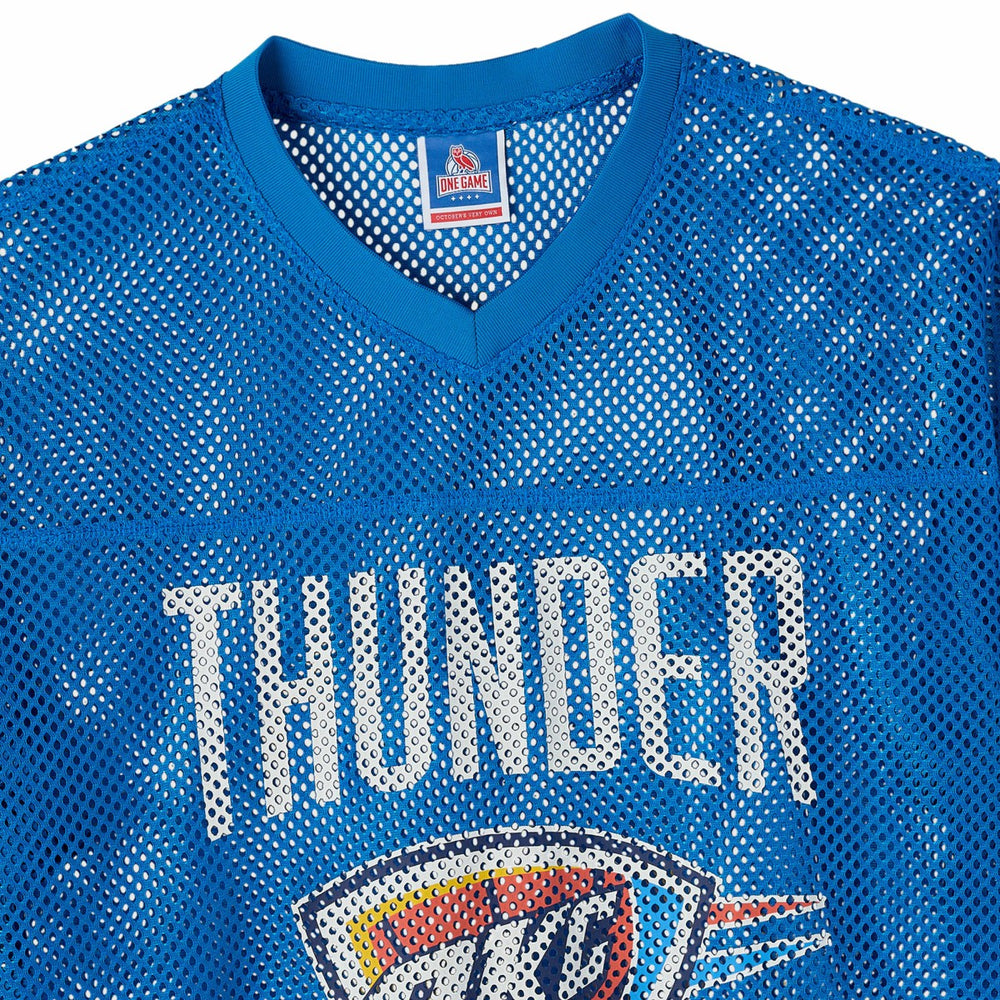 Oklahoma City Thunder OVO x NBA Mesh Football Fashion Jersey - Blue shop