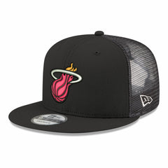 Miami Heat Core Logo Meshback 9FIFTY Snapback Hat - Black | New Era sale