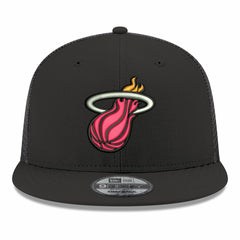 Miami Heat Core Logo Meshback 9FIFTY Snapback Hat - Black | New Era sale