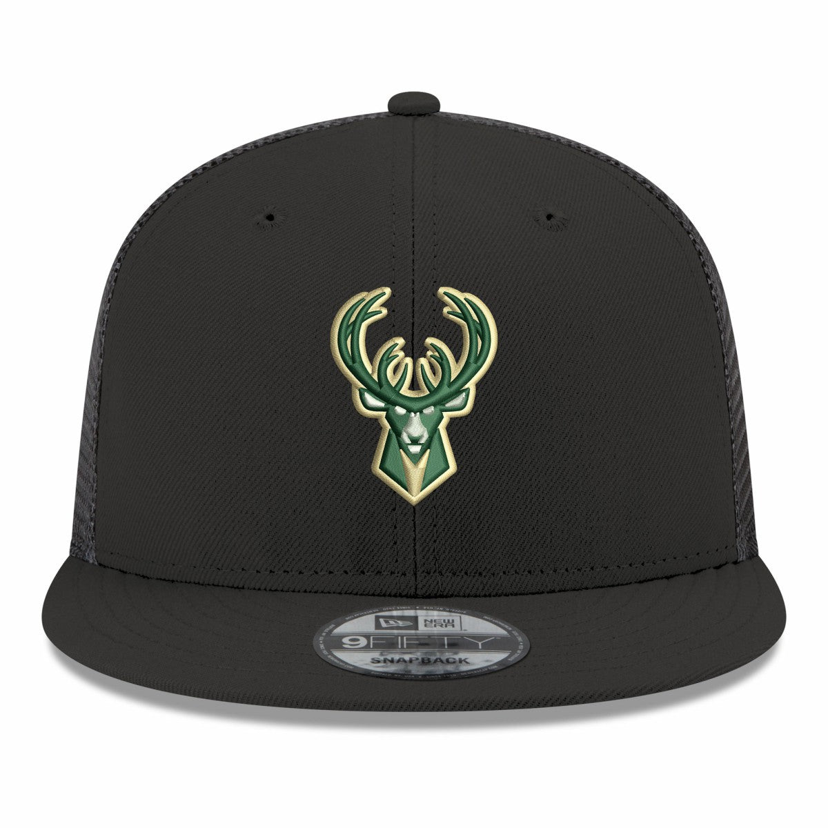 Milwaukee Bucks Core Logo Meshback 9FIFTY Snapback Hat - Black | New Era online