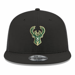 Milwaukee Bucks Core Logo Meshback 9FIFTY Snapback Hat - Black | New Era online