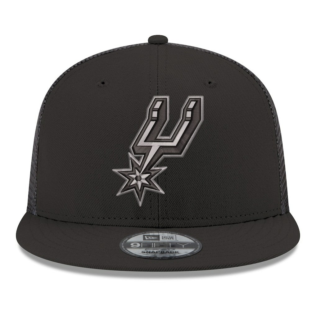 San Antonio Spurs Core Logo Meshback 9FIFTY Snapback Hat - Black | New Era for sale