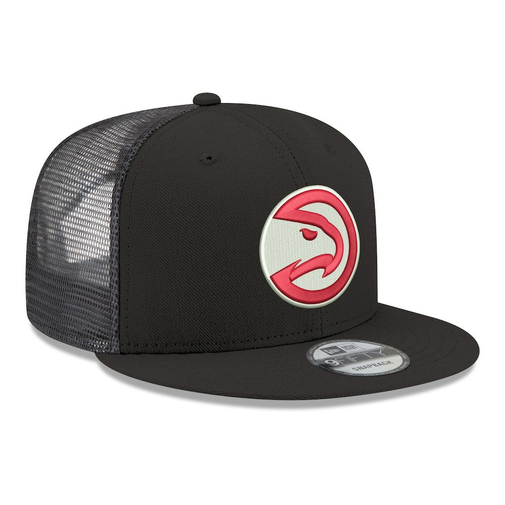 Atlanta Hawks Core Logo Meshback 9FIFTY Snapback Hat - Black | New Era sale