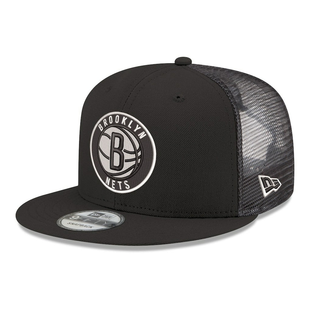 Brooklyn Nets Core Logo Meshback 9FIFTY Snapback Hat - Black | New Era on sale