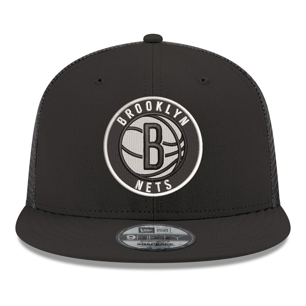 Brooklyn Nets Core Logo Meshback 9FIFTY Snapback Hat - Black | New Era on sale