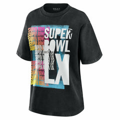 Super Bowl LX WEAR by Erin Andrews Women's Vintage Boyfriend T-Shirt - Black outlet
