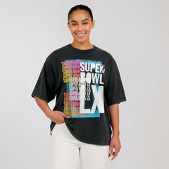 Super Bowl LX WEAR by Erin Andrews Women's Vintage Boyfriend T-Shirt - Black outlet