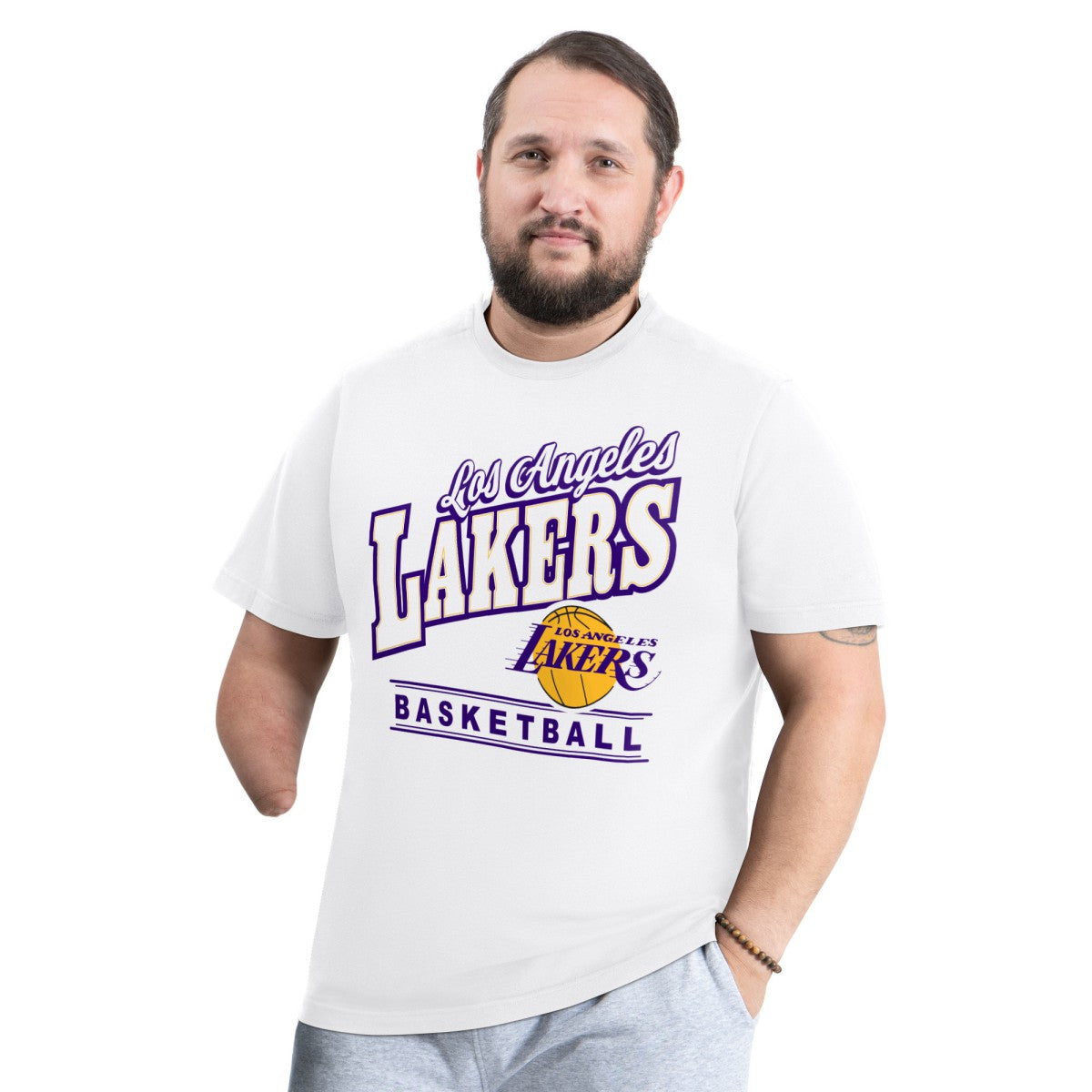Los Angeles Lakers G-III Sports by Carl Banks Adaptive Headliner T-Shirt - White sale
