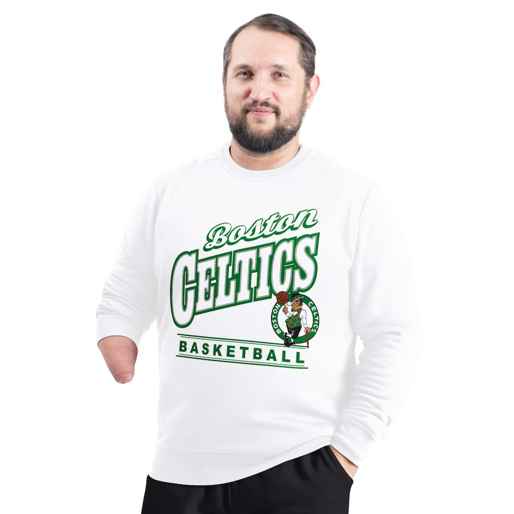 Boston Celtics G-III Sports by Carl Banks Adaptive Headliner Fleece Crewneck Sweatshirt - White online