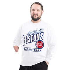 Detroit Pistons G-III Sports by Carl Banks Adaptive Headliner Fleece Crewneck Sweatshirt sale - White discount