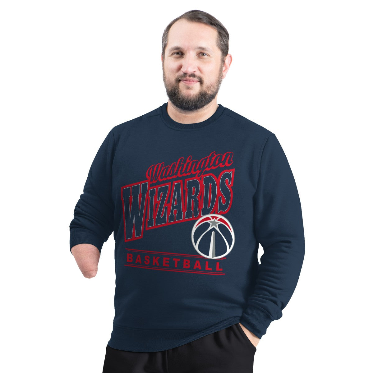 Washington Wizards G-III Sports by Carl Banks Adaptive Headliner Fleece Crewneck Sweatshirt - Navy for sale