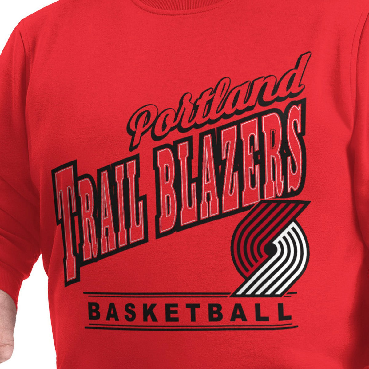 Portland Trail Blazers G-III Sports by Carl Banks Adaptive Headliner Fleece Crewneck Sweatshirt - Red online