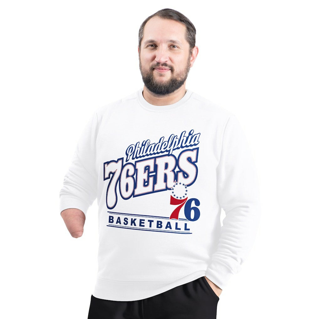 Philadelphia 76ers G-III Sports by Carl Banks Adaptive Headliner Fleece Crewneck Sweatshirt - White shop
