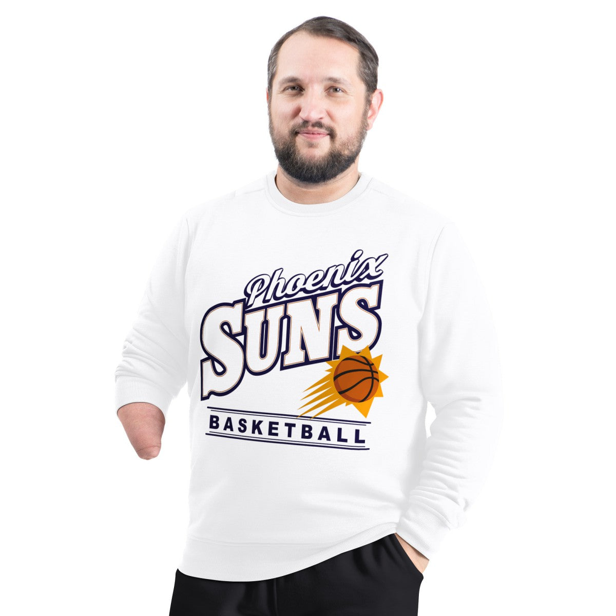 Phoenix Suns G-III Sports by Carl Banks Adaptive Headliner Fleece Crewneck Sweatshirt - White cheap