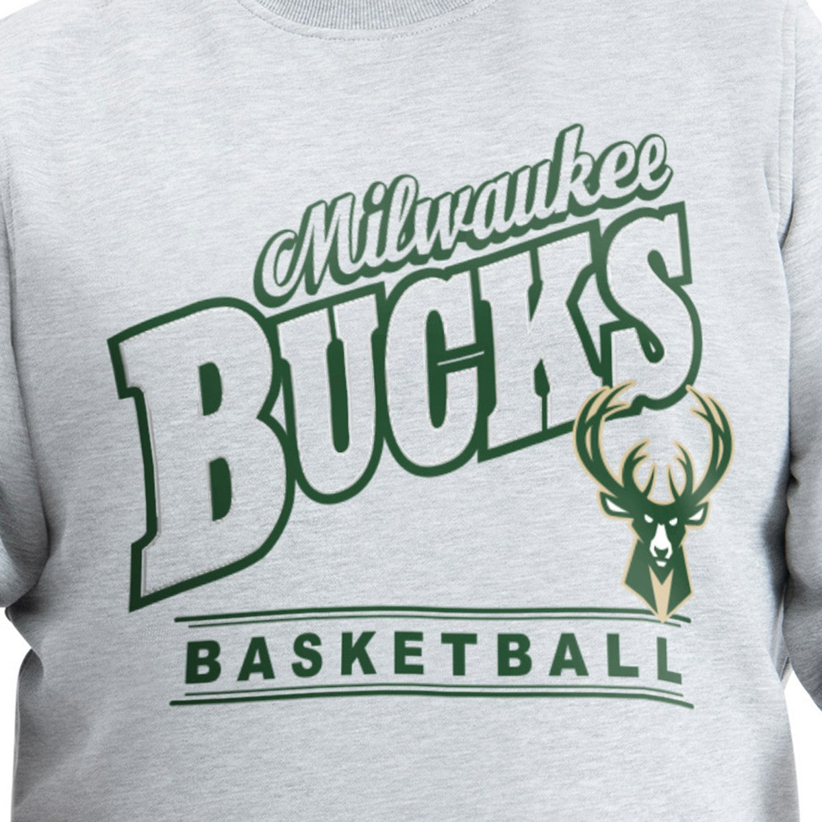 Milwaukee Bucks G-III Sports by Carl Banks Adaptive Headliner Fleece Crewneck Sweatshirt - Gray on sale