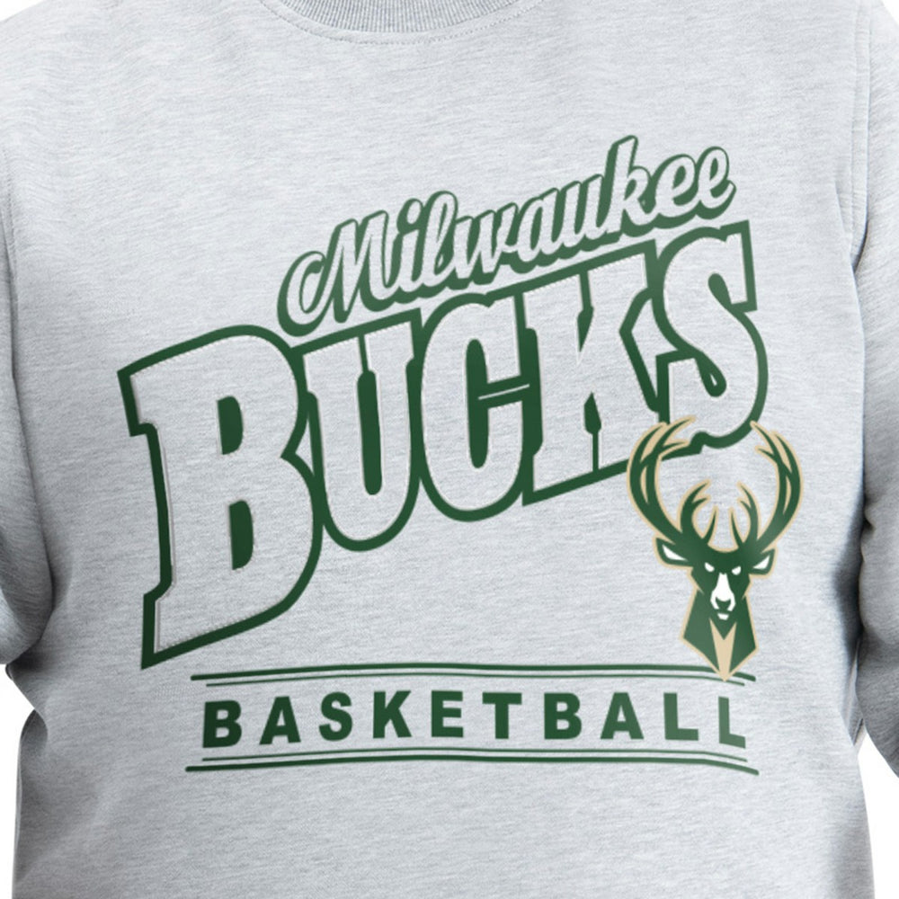 Milwaukee Bucks G-III Sports by Carl Banks Adaptive Headliner Fleece Crewneck Sweatshirt - Gray on sale