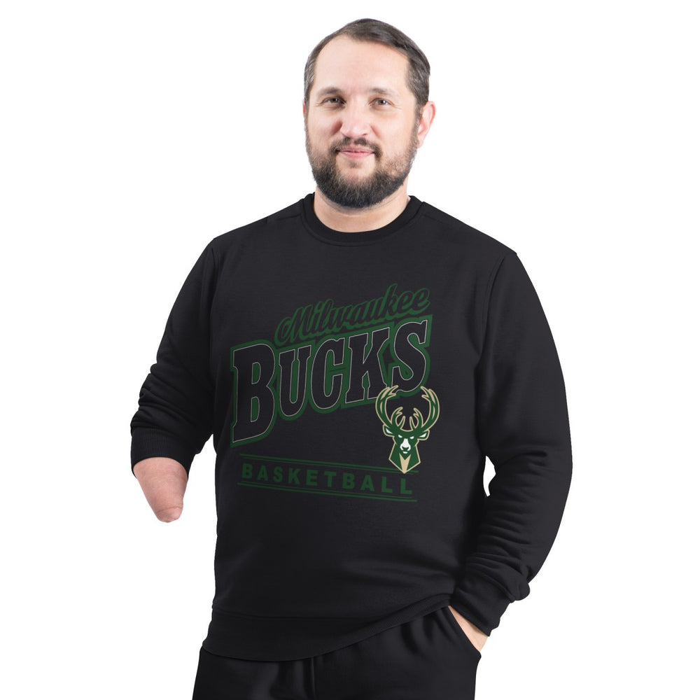 Milwaukee Bucks G-III Sports by Carl Banks Adaptive Headliner Fleece Crewneck Sweatshirt - Black discount