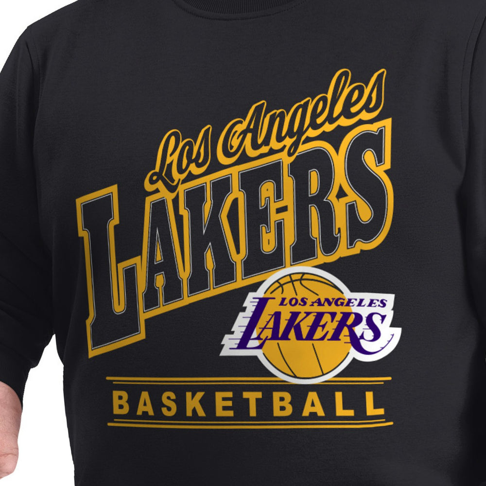 Los Angeles Lakers G-III Sports by Carl Banks Adaptive Headliner Fleece Crewneck Sweatshirt - Black discount