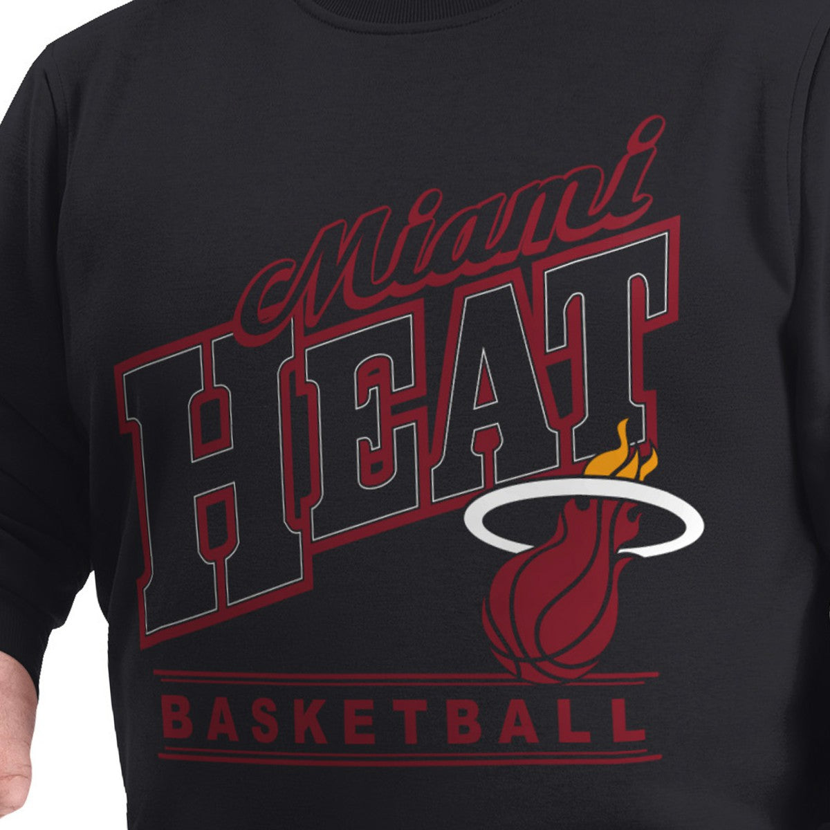 Miami Heat G-III Sports by Carl Banks Adaptive Headliner Fleece Crewneck Sweatshirt - Black on sale