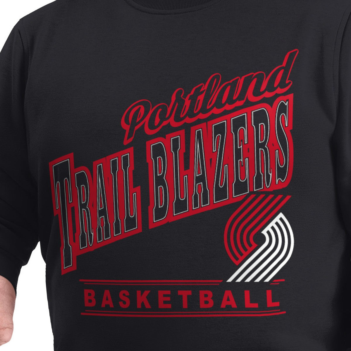 Portland Trail Blazers G-III Sports by Carl Banks Adaptive Headliner Fleece Crewneck Sweatshirt - Black outlet