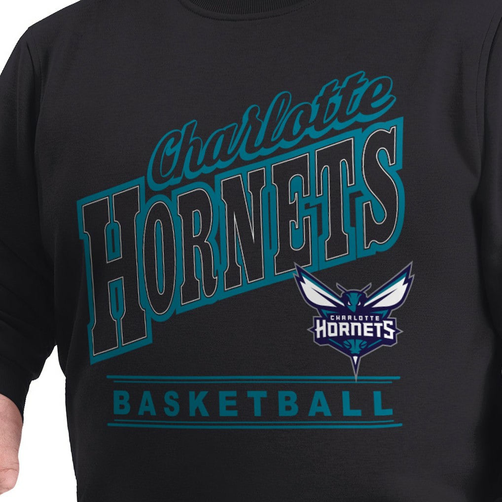 Charlotte Hornets G-III Sports by Carl Banks Adaptive Headliner Fleece Crewneck Sweatshirt - Black outlet