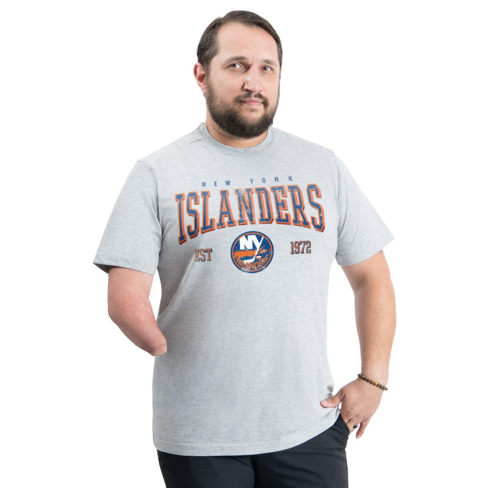 New York Islanders G-III Sports by Carl Banks Adaptive Classic Team Graphic T-Shirt Gray
