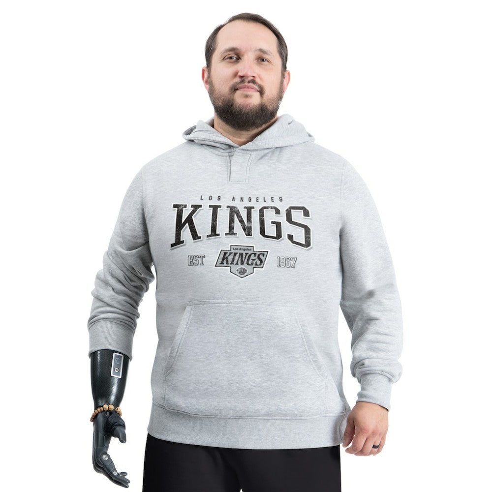 Los Angeles Kings G-III Sports by Carl Banks Adaptive Classic Team Spirit Fleece Hoodie Gray