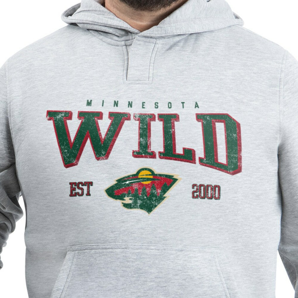Minnesota Wild G-III Sports by Carl Banks Adaptive Classic Team Spirit Fleece Hoodie Gray