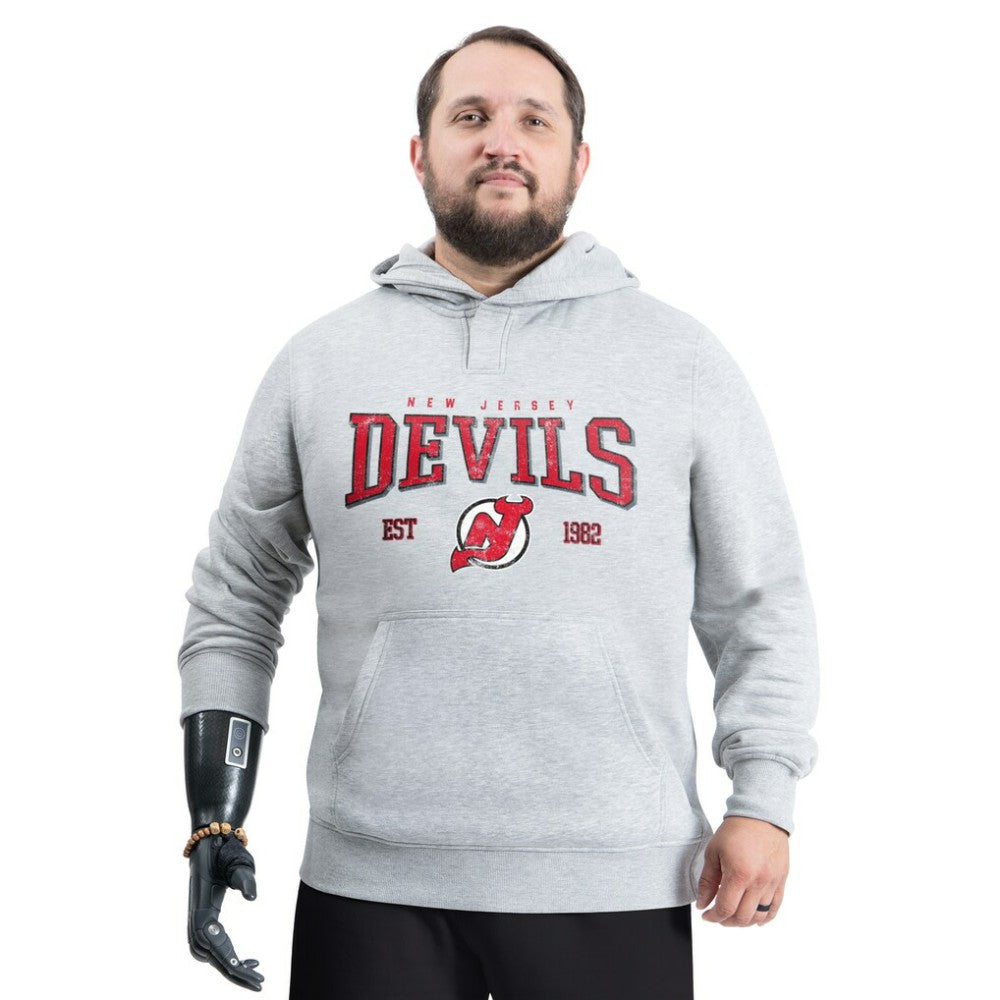 New Jersey Devils G-III Sports by Carl Banks Adaptive Classic Team Spirit Fleece Hoodie Gray