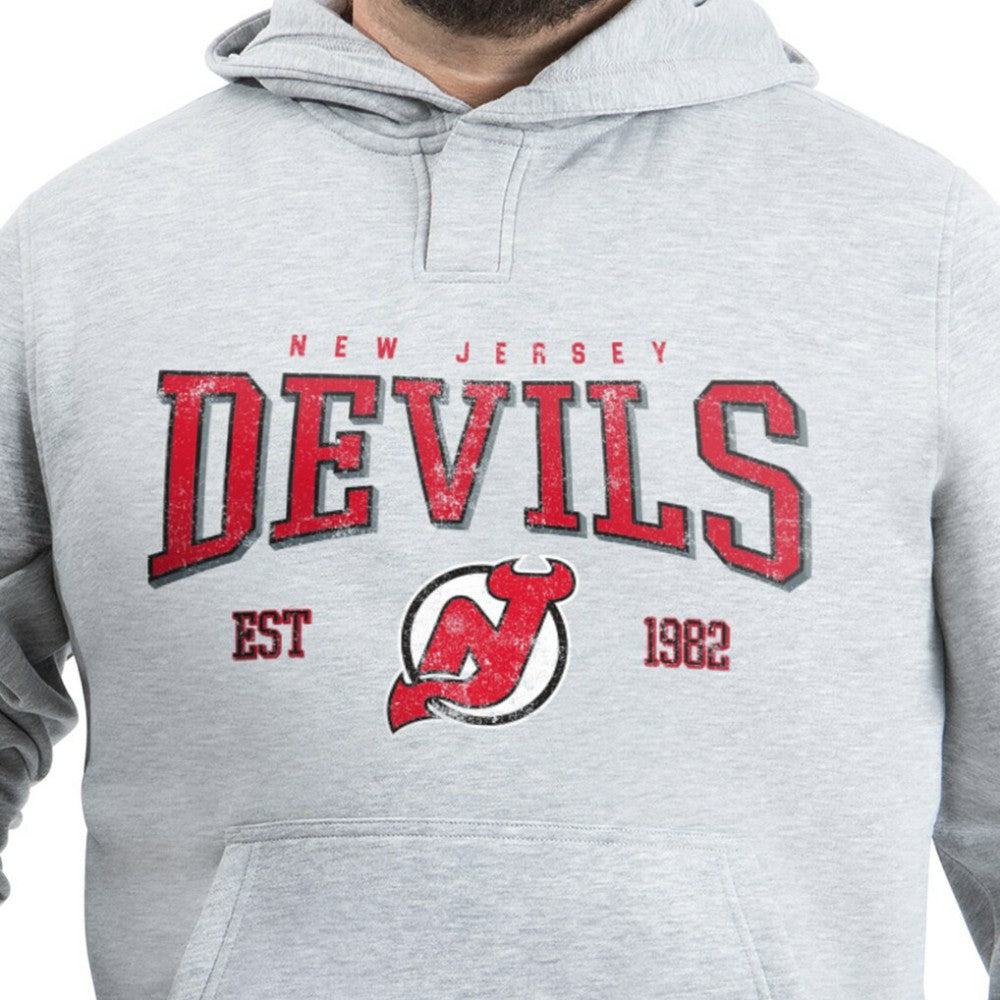 New Jersey Devils G-III Sports by Carl Banks Adaptive Classic Team Spirit Fleece Hoodie Gray