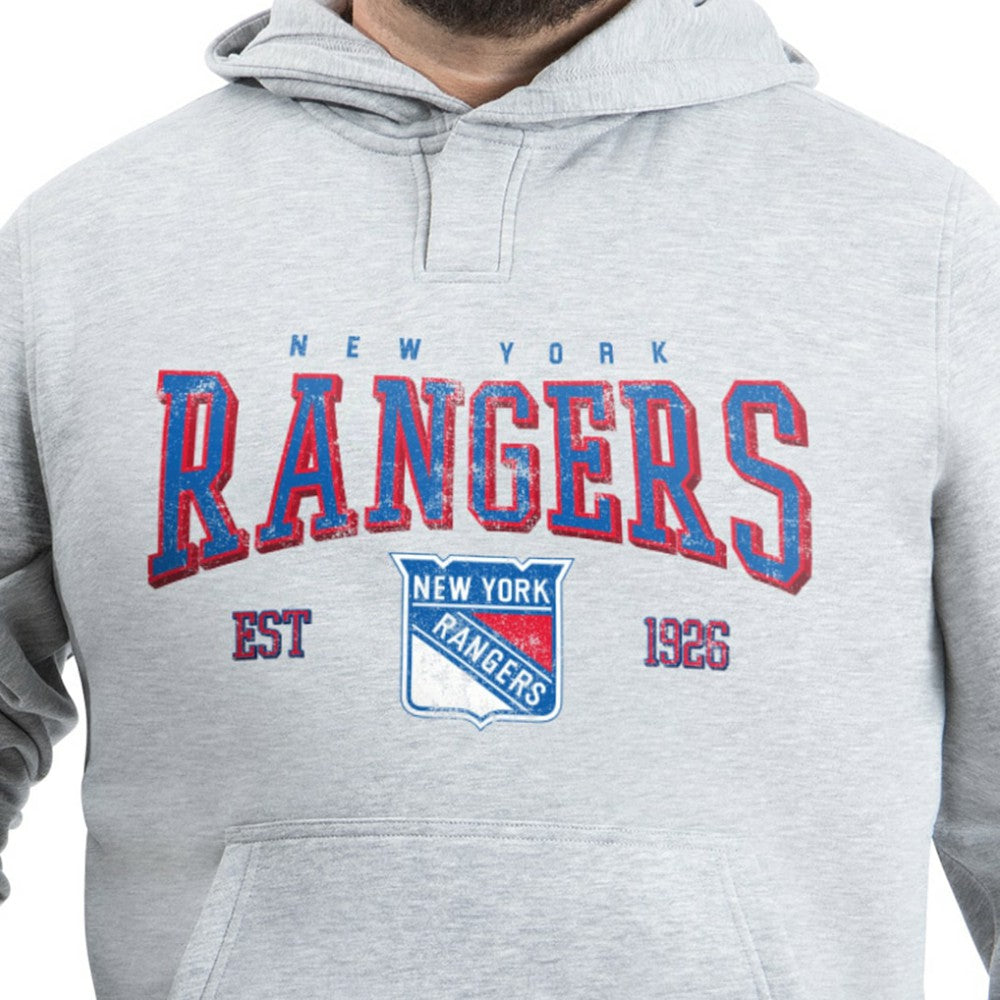 New York Rangers G-III Sports by Carl Banks Adaptive Classic Team Spirit Fleece Hoodie Gray