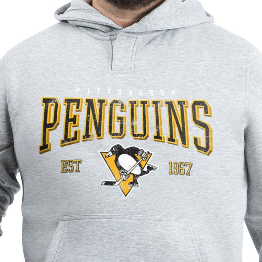 Pittsburgh Penguins G-III Sports by Carl Banks Adaptive Classic Team Spirit Fleece Hoodie Gray