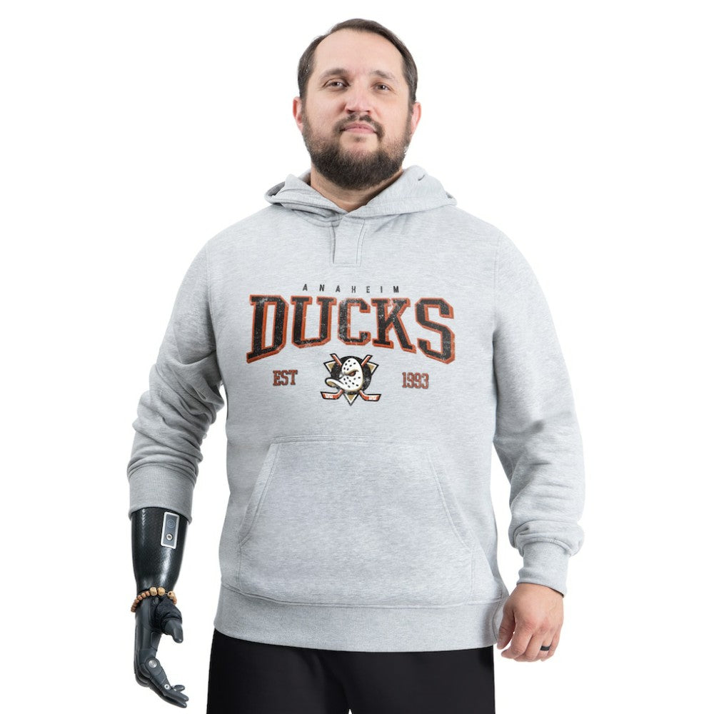 Anaheim Ducks G-III Sports by Carl Banks Adaptive Classic Team Spirit Fleece Hoodie Gray