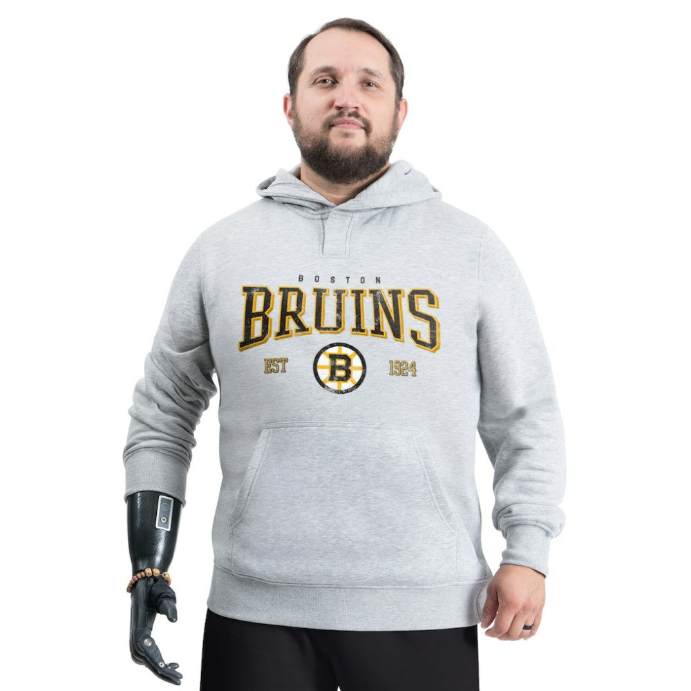 Boston Bruins G-III Sports by Carl Banks Adaptive Classic Team Spirit Fleece Hoodie Gray