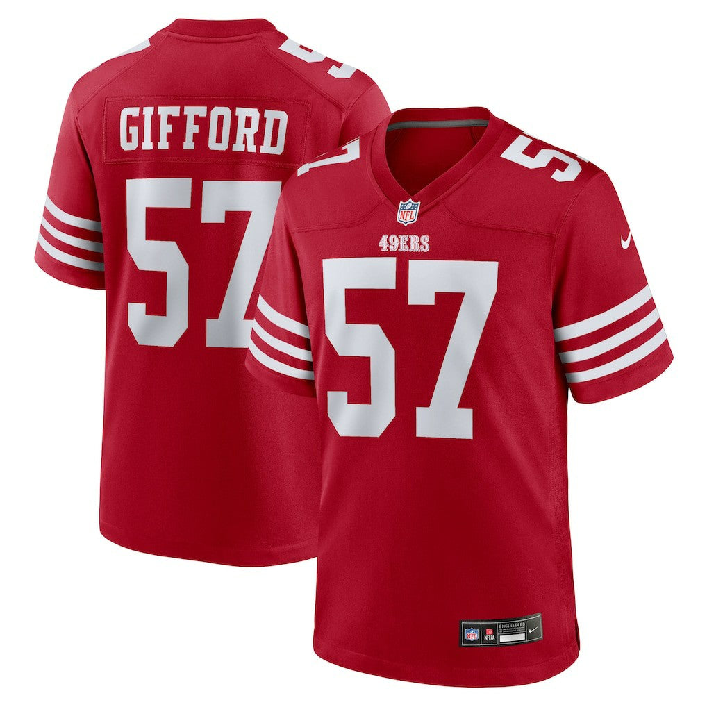 Luke Gifford San Francisco 49ers Team Game Jersey - Scarlet | Nike for sale
