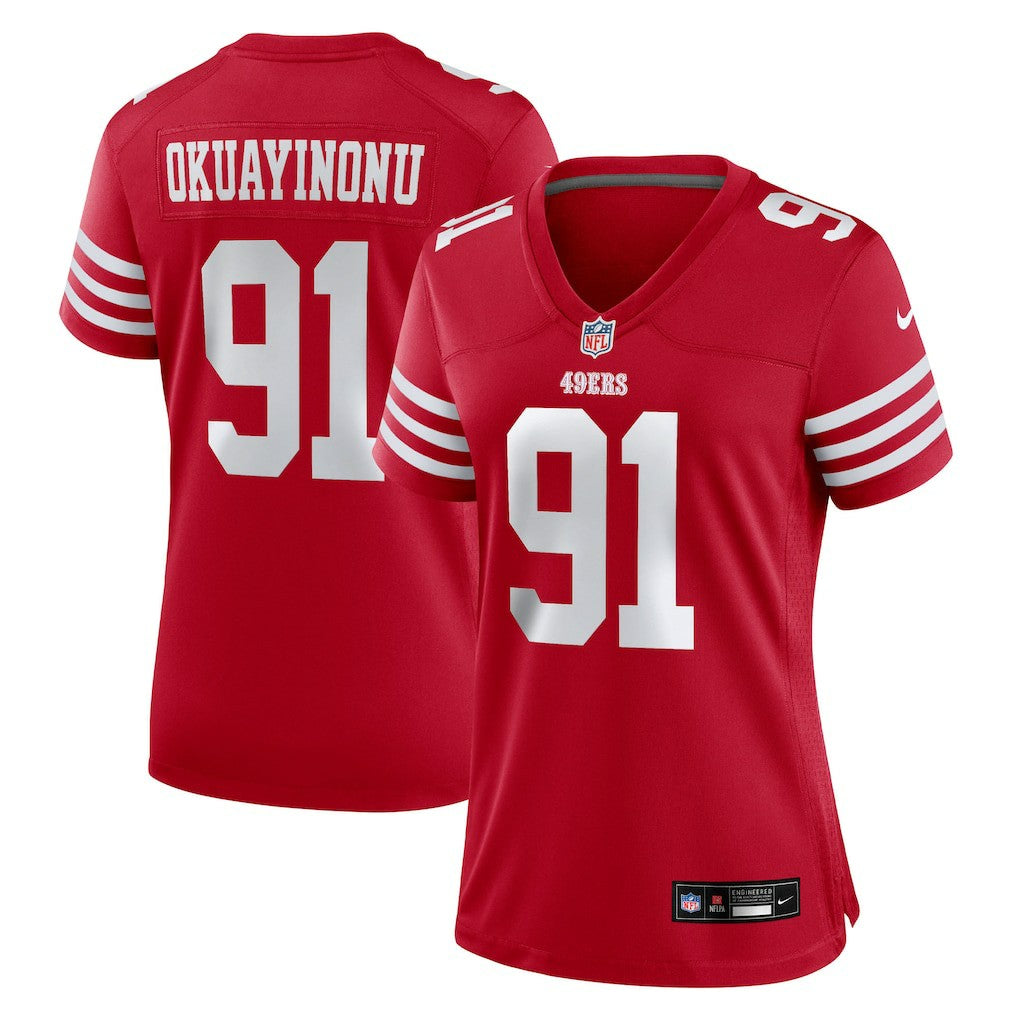 Sam Okuayinonu San Francisco 49ers Women's Team Game Jersey - Scarlet | Nike outlet