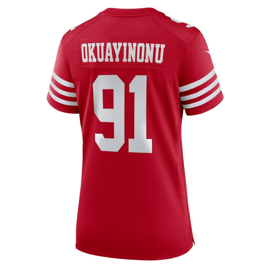 Sam Okuayinonu San Francisco 49ers Women's Team Game Jersey - Scarlet | Nike outlet